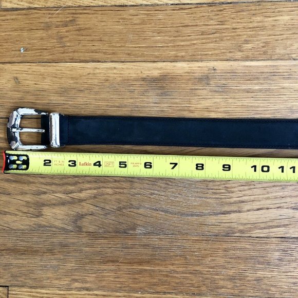 Vintage Erreghè Gray Embroidered Leather Belt Made in Italy Size Small - Picture 3 of 9